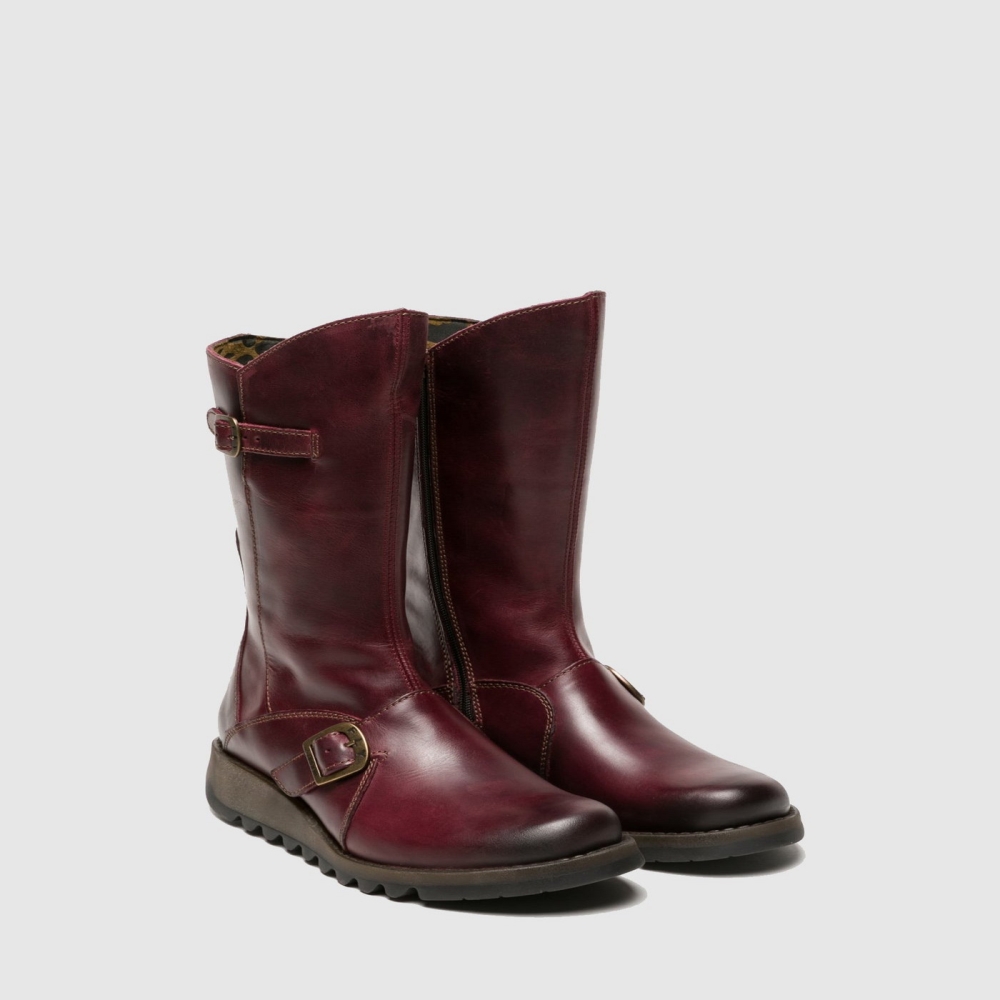 Purple Fly London Buckle MES 2 Women's Boots | USA27SXNA