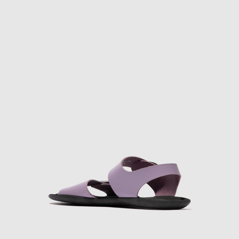 Purple Fly London Buckle Women's Sandals | USA62VBTS