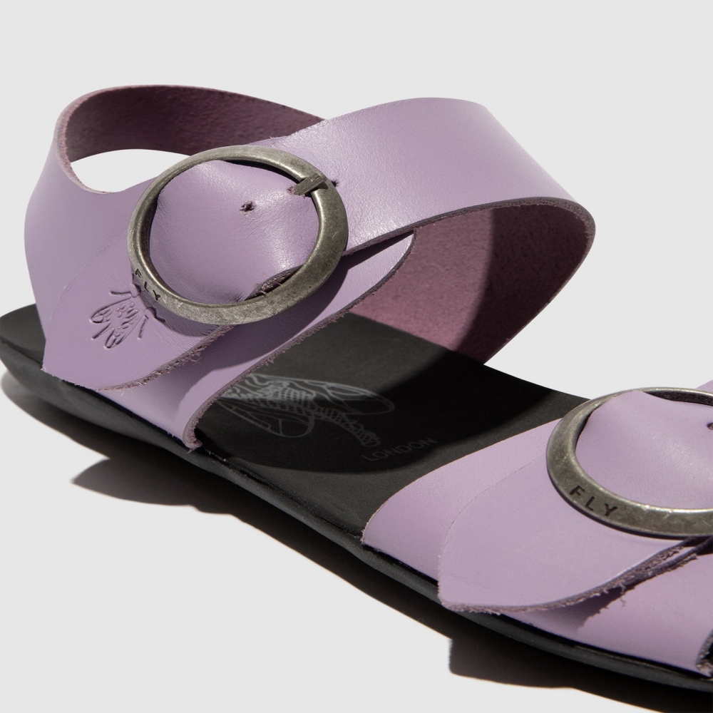 Purple Fly London Buckle Women's Sandals | USA62VBTS