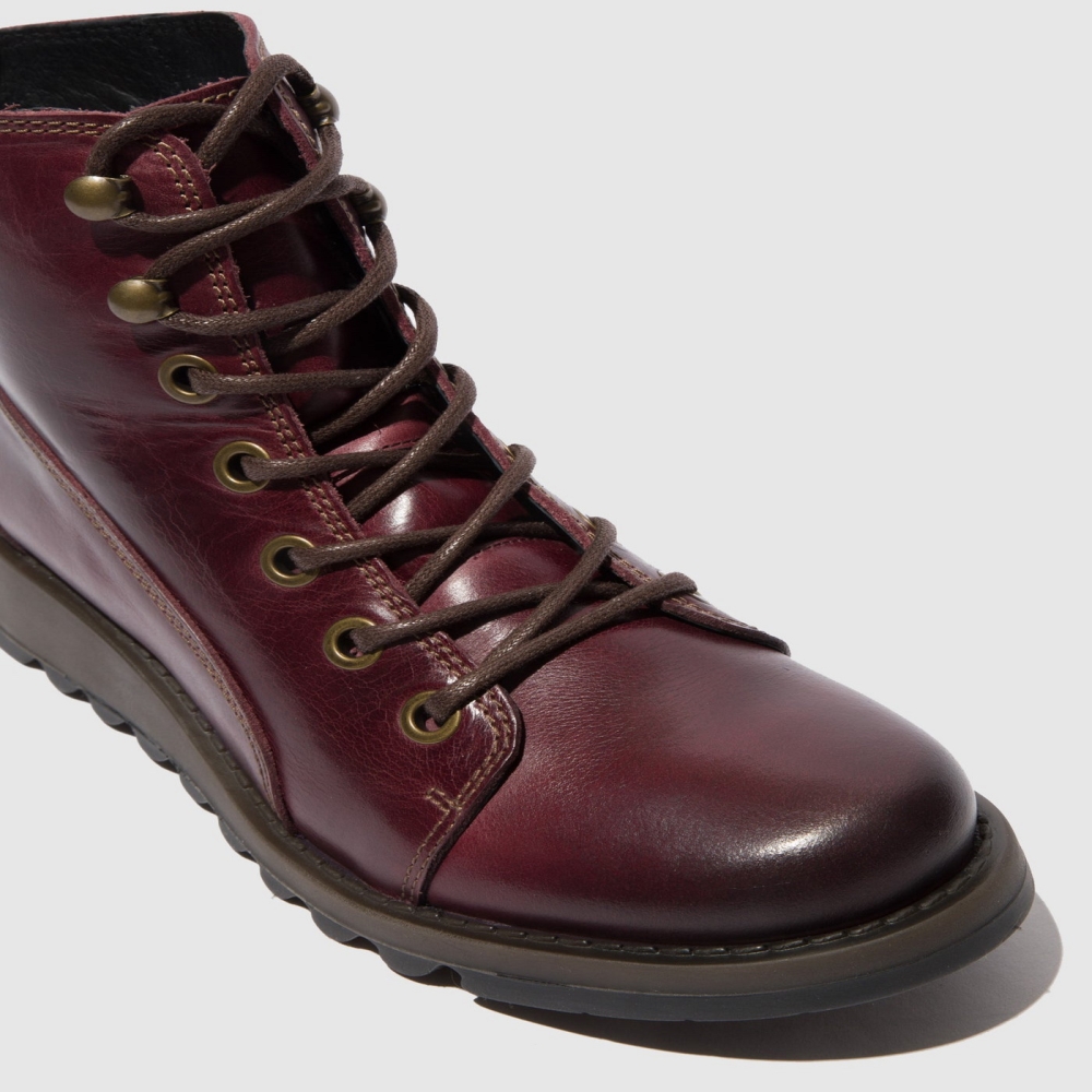 Purple Fly London Lace-up Women's Boots | USA59VIKQ