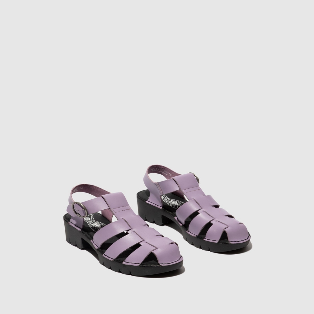 Purple Fly London T-Strap Women's Sandals | USA87KONV