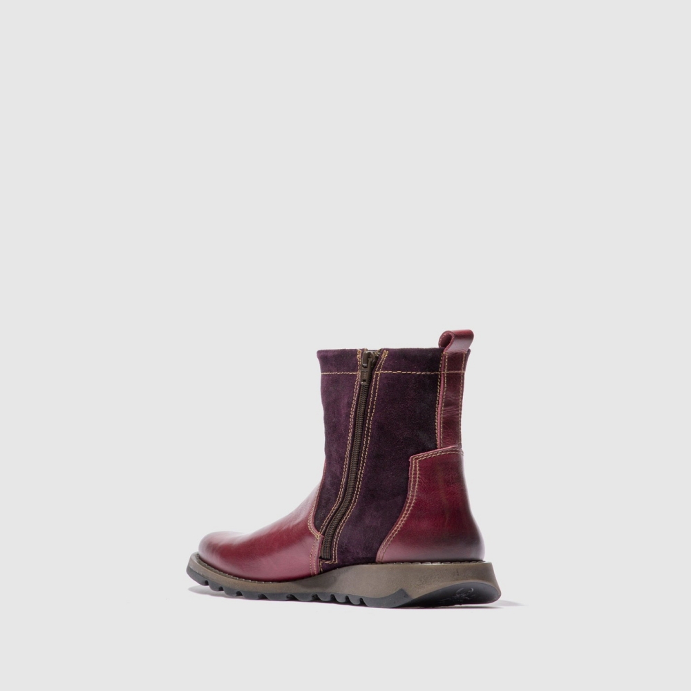 Purple Fly London Zip Up Women's Boots | USA10MVRD