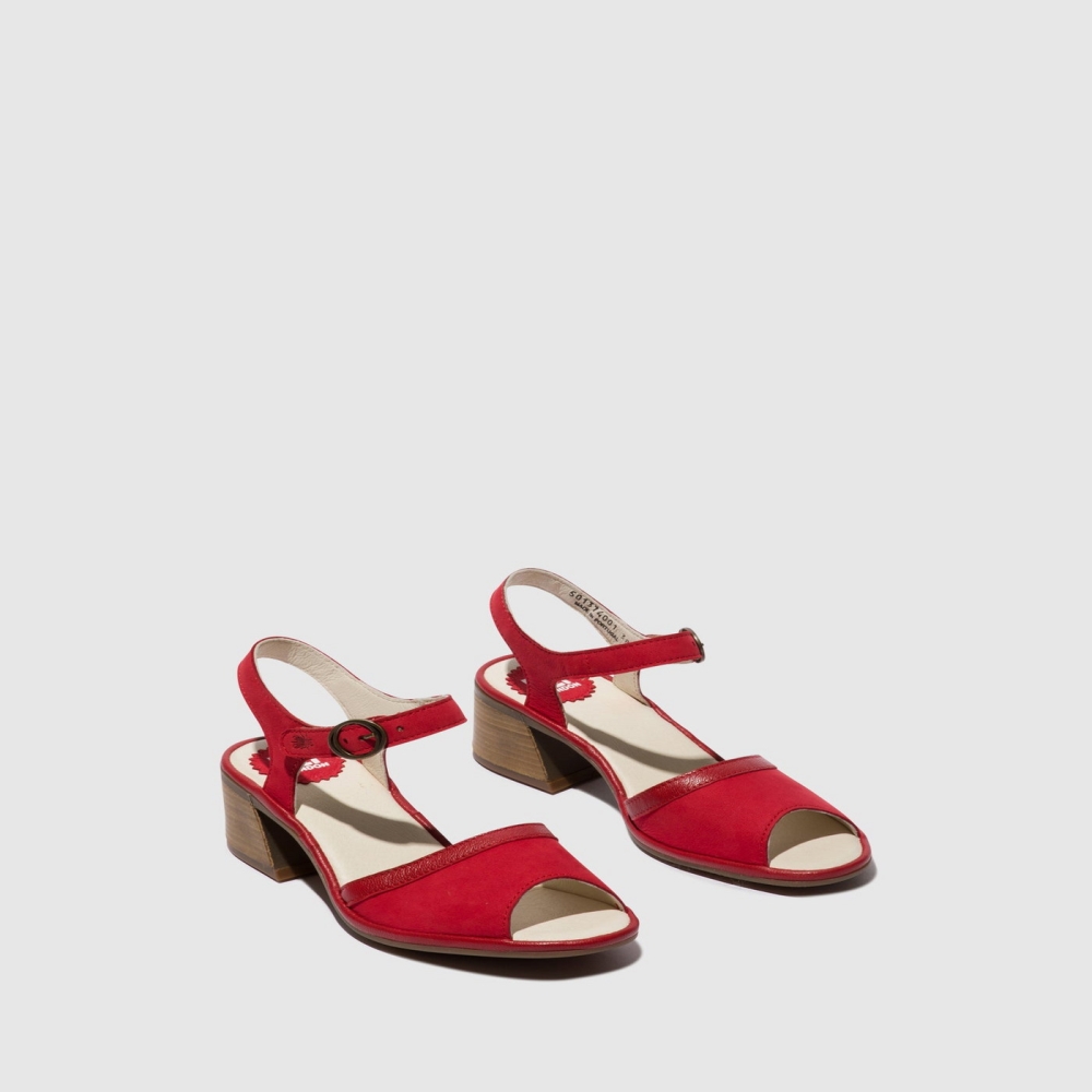 Red Fly London Ankle Strap Women's Sandals | USA78ZXJD