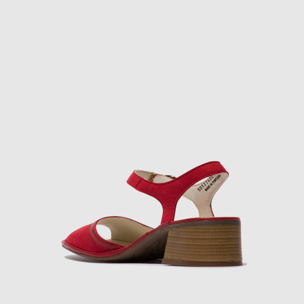 Red Fly London Ankle Strap Women's Sandals | USA78ZXJD