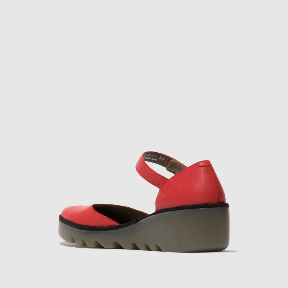 Red Fly London Ankle Strap Women's Sandals | USA95TNJR