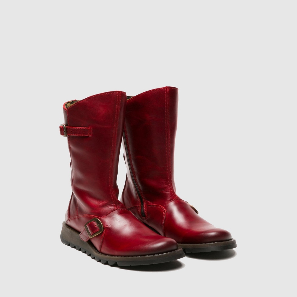 Red Fly London Buckle MES 2 Women's Boots | USA60HWFN