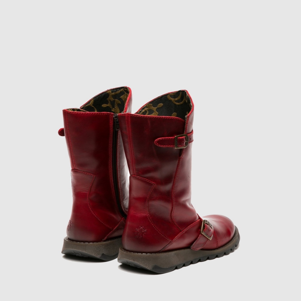 Red Fly London Buckle MES 2 Women's Boots | USA60HWFN