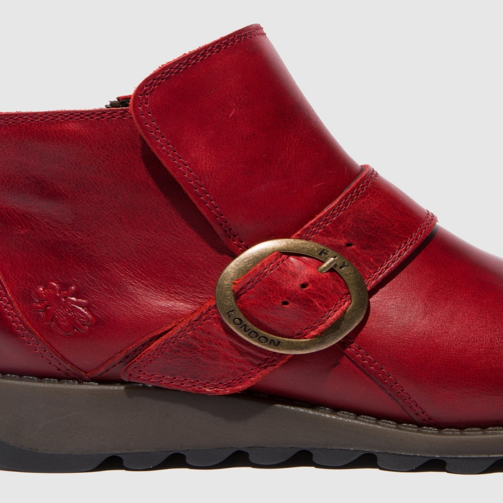 Red Fly London Buckle Women's Boots | USA49YDKH