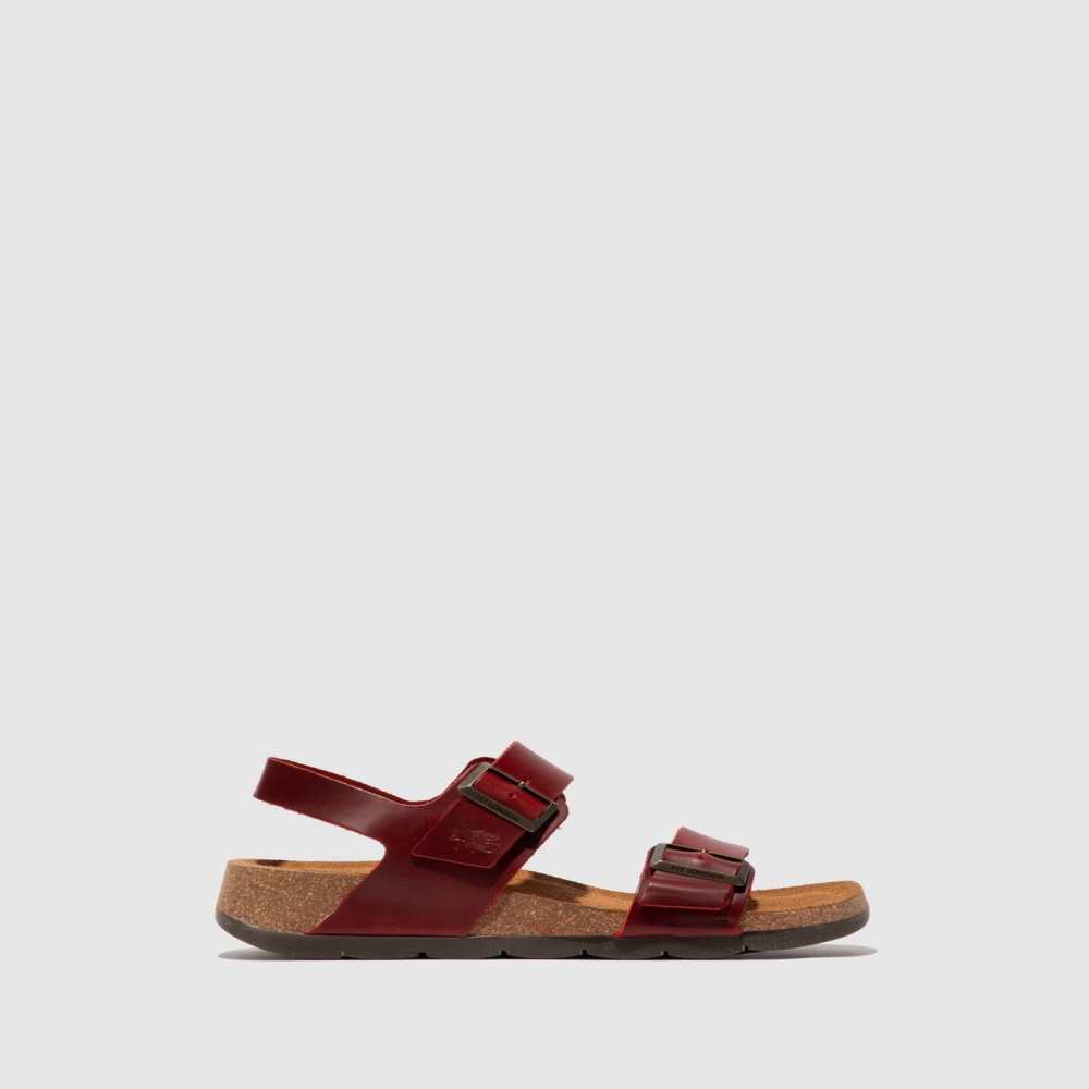 Red Fly London Buckle Women's Sandals | USA87UDWH