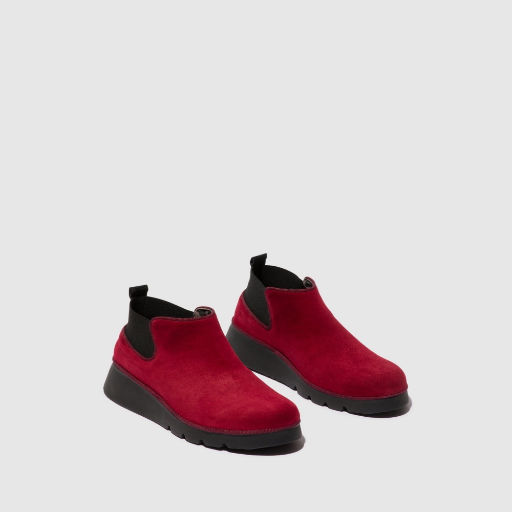 Red Fly London Elasticated Women's Ankle Boots | USA76TXMC