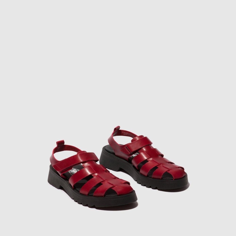 Red Fly London Strappy Women's Sandals | USA46YMWO