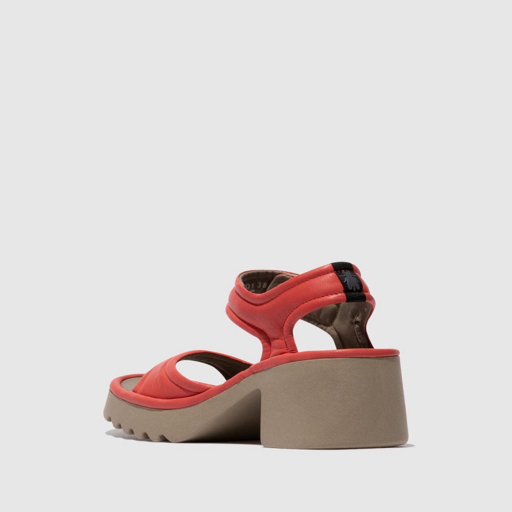 Red Fly London Velcro Women's Sandals | USA20KNGM