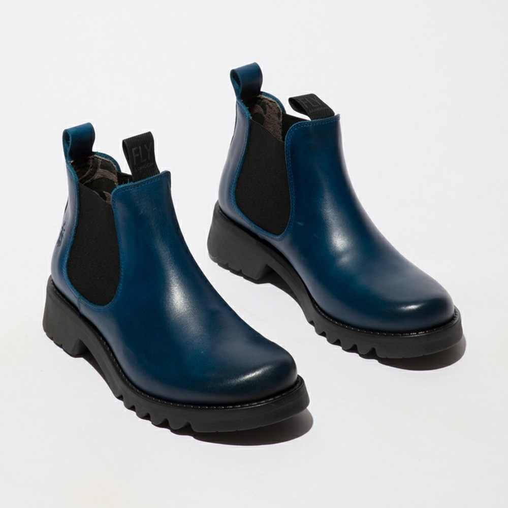 Royal Blue Fly London Pull On Women's Ankle Boots | USA75OVQE