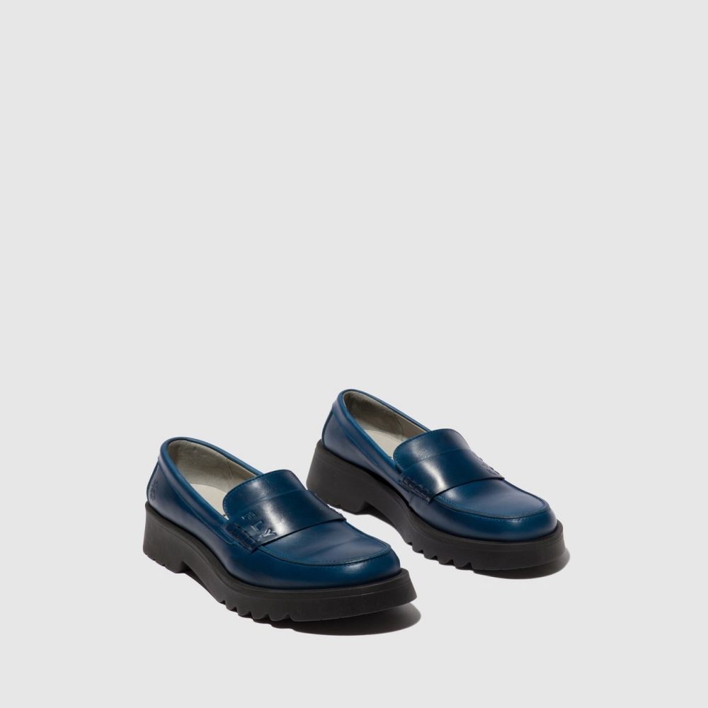 Royal Blue Fly London Slip-on Women's Loafers | USA28KJBO