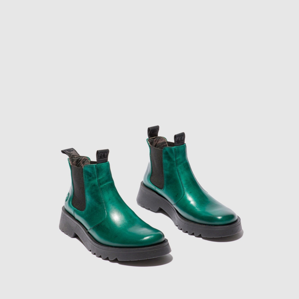 Shamrock Green Fly London Chelsea Women's Ankle Boots | USA59FMZD