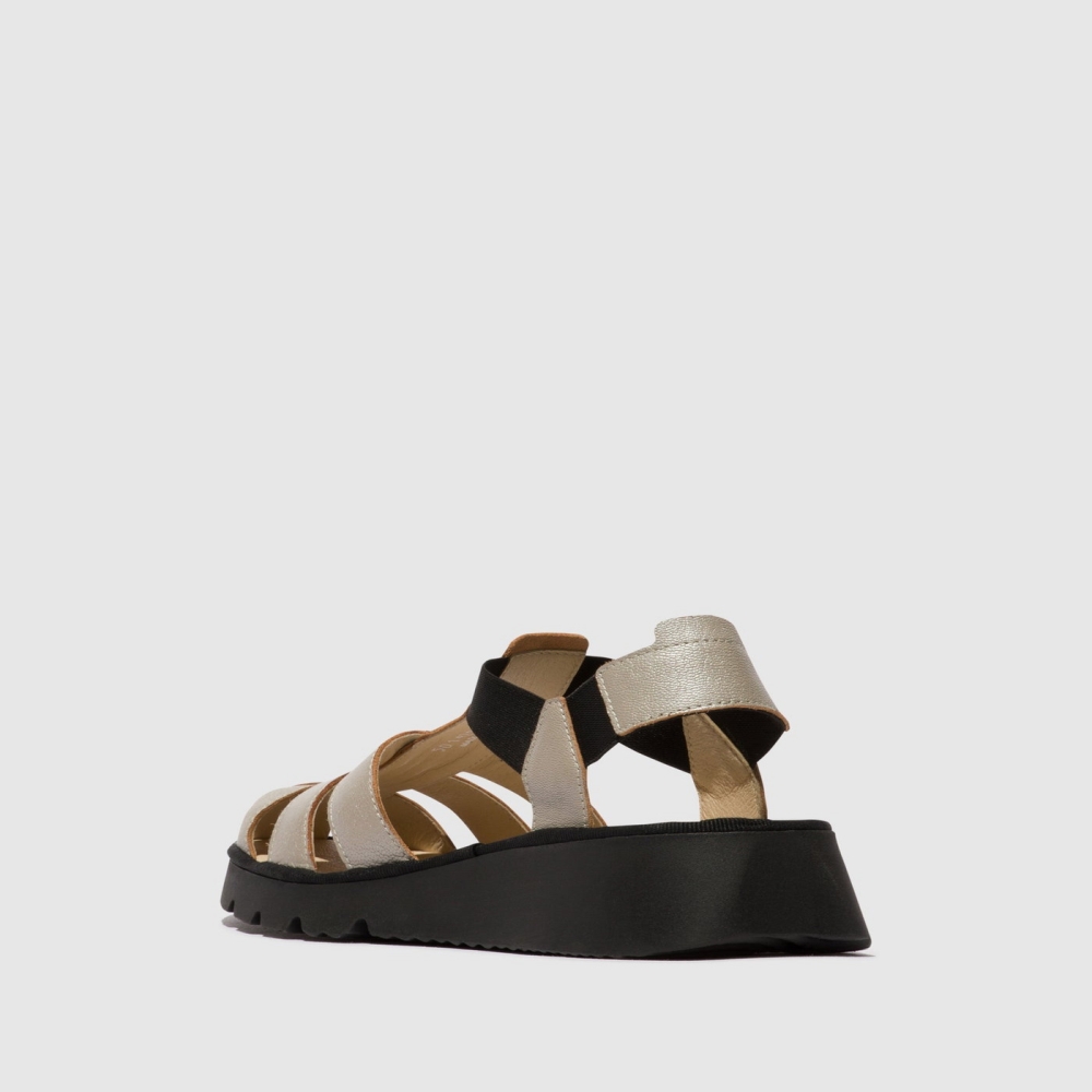 Silver Fly London T-Strap Women's Sandals | USA04NVWJ