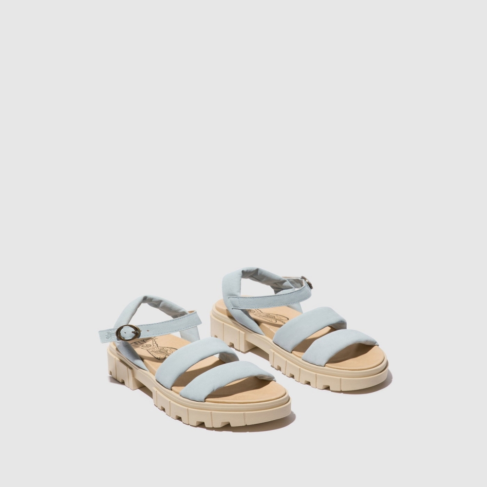 Sky Blue Fly London Sling-Back Women's Sandals | USA04VUPF