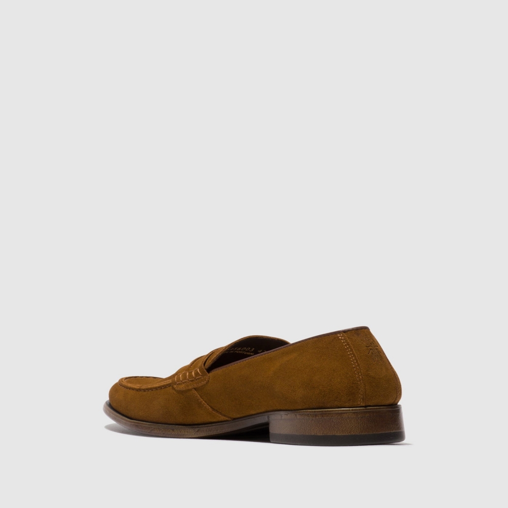 Tan Fly London Slip-on Men's Loafers | USA26ZUTV