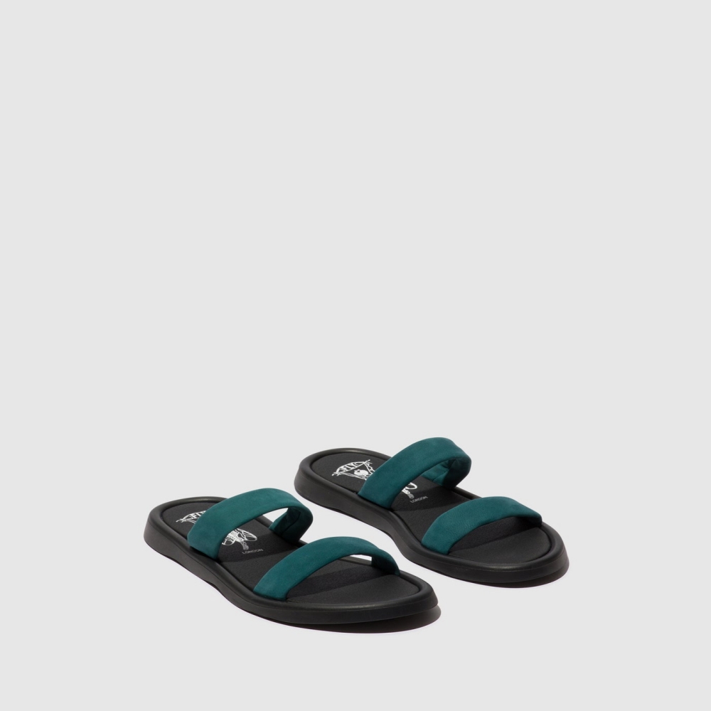 Teal Fly London Flat Women's Sandals | USA21CFHR