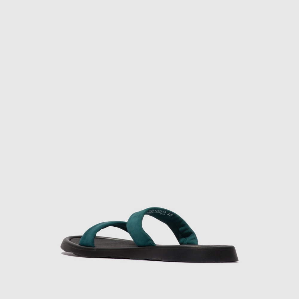 Teal Fly London Flat Women's Sandals | USA21CFHR