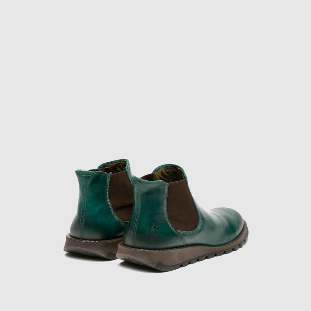 Turquoise Green Fly London Chelsea SALV Women's Ankle Boots | USA49XJFI