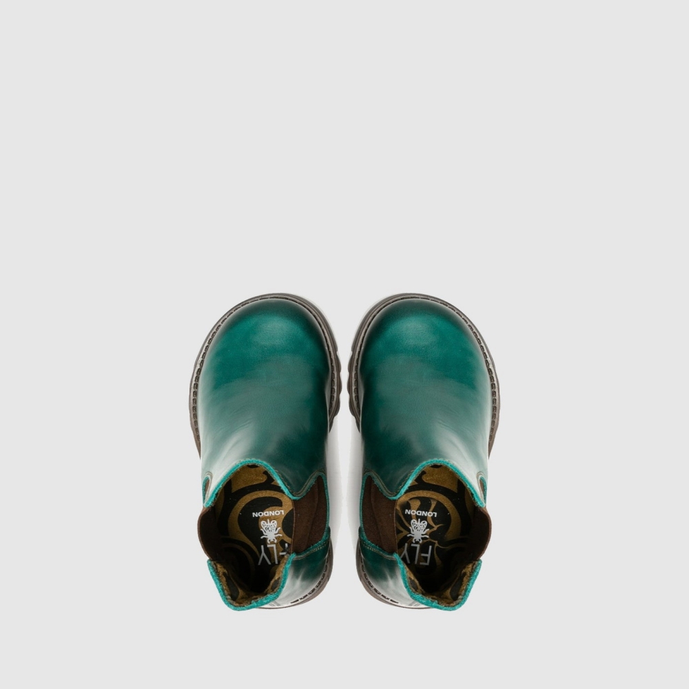 Turquoise Green Fly London Chelsea SALV Women's Ankle Boots | USA49XJFI