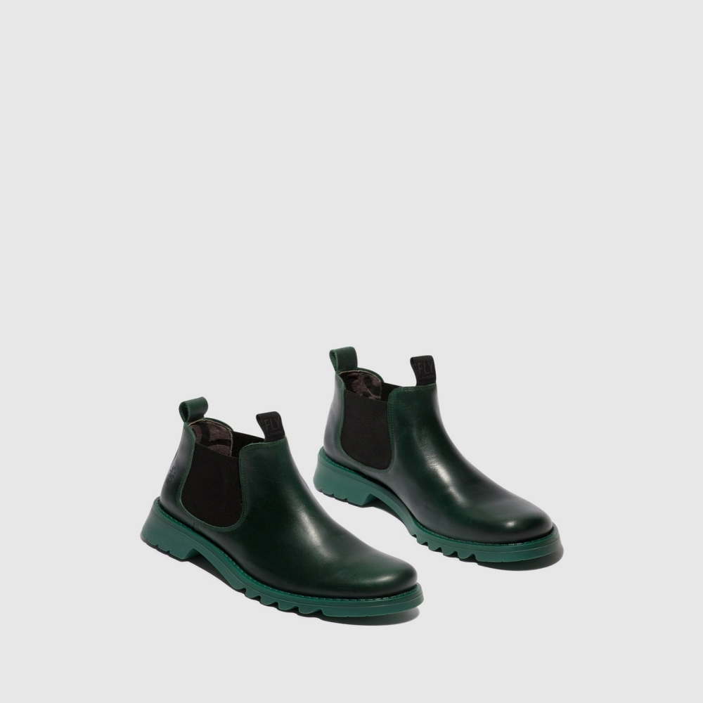 Turquoise Green Fly London Chelsea Women's Ankle Boots | USA01JTBX