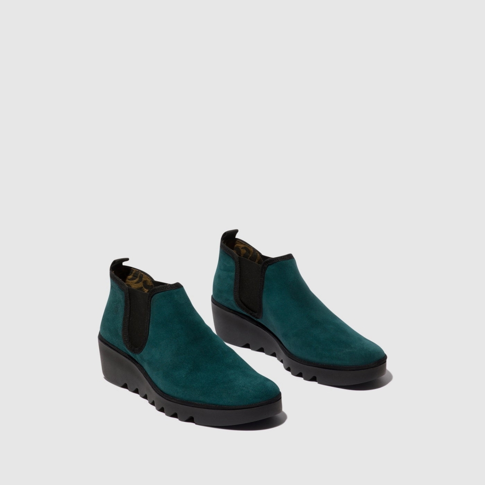 Turquoise Green Fly London Chelsea Women's Ankle Boots | USA21LXCT