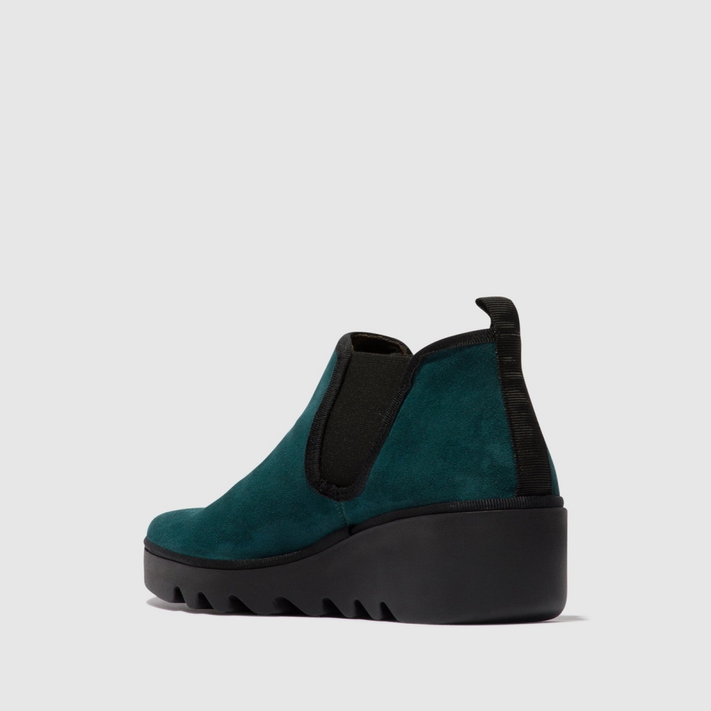 Turquoise Green Fly London Chelsea Women's Ankle Boots | USA21LXCT