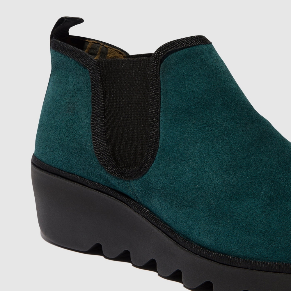 Turquoise Green Fly London Chelsea Women's Ankle Boots | USA21LXCT