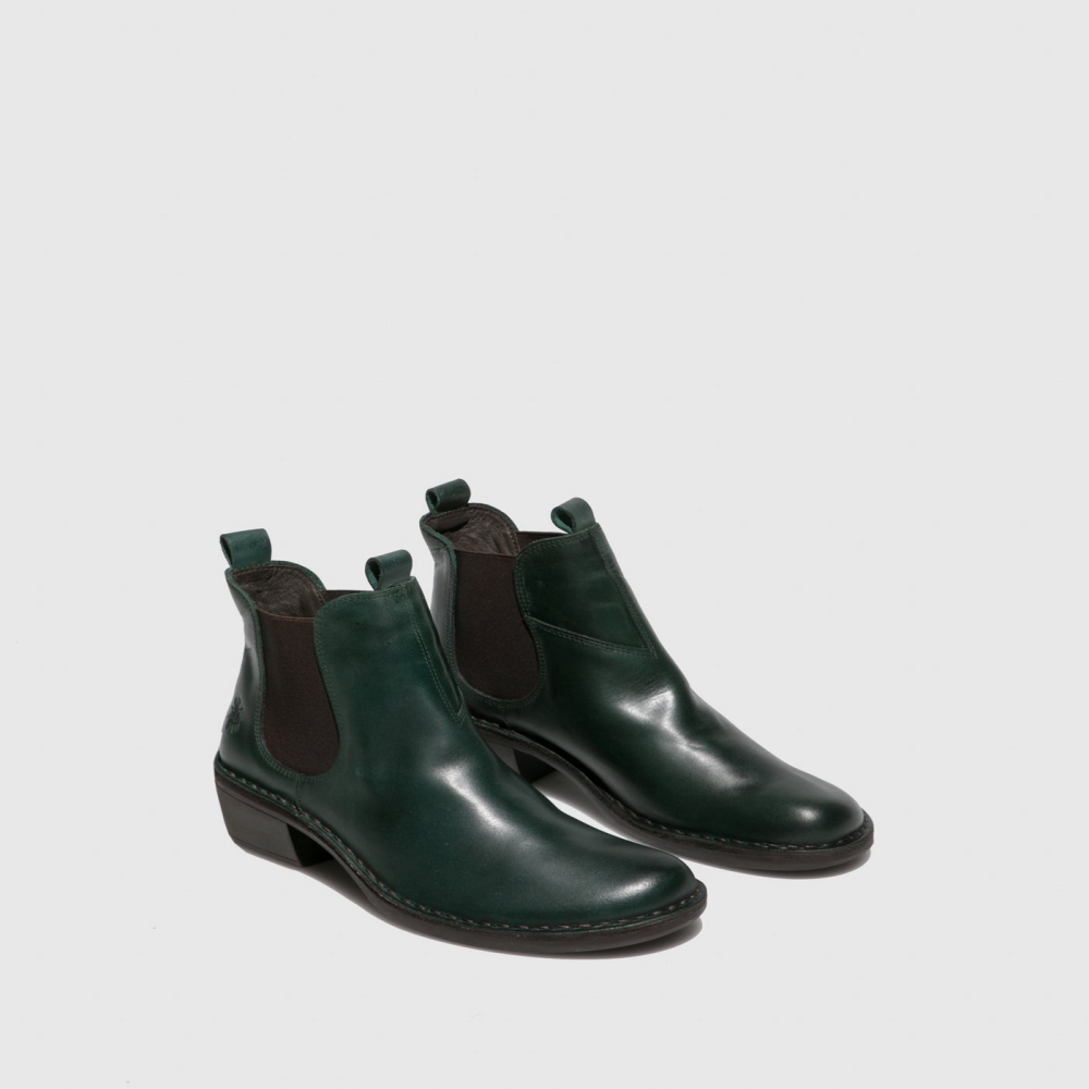 Turquoise Green Fly London Chelsea Women's Ankle Boots | USA72PWBL