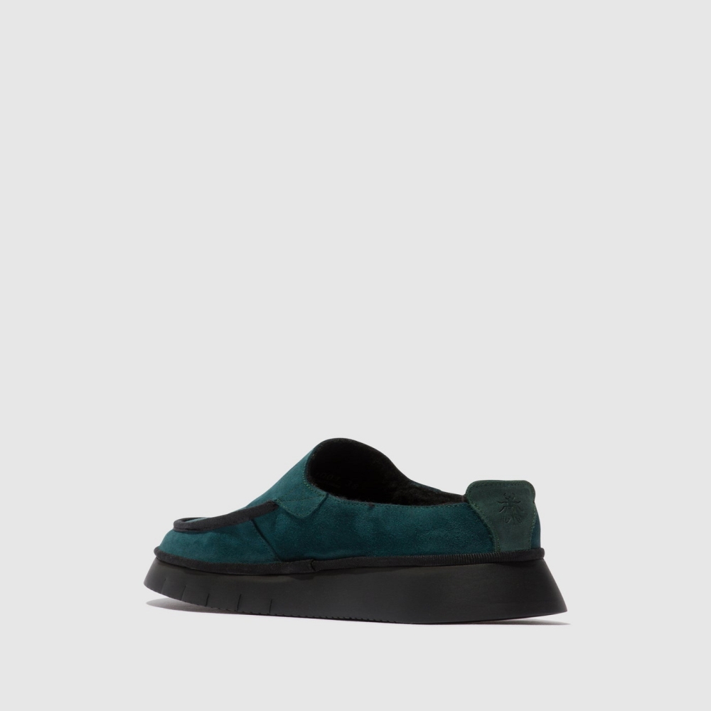 Turquoise Green Fly London Closed Women's Mules | USA97IVQD