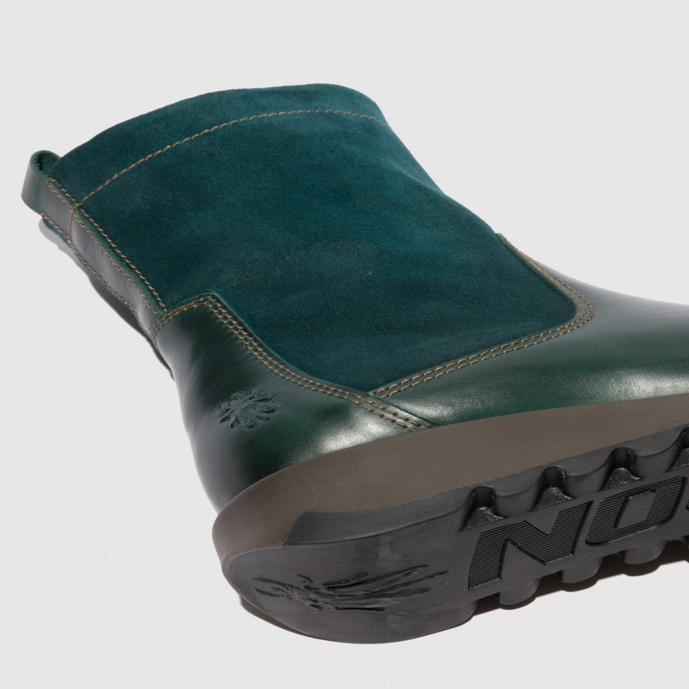 Turquoise Green Fly London Zip Up Women's Boots | USA38MJIP