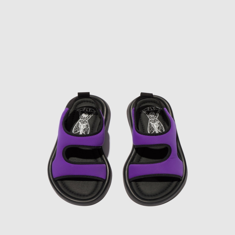 Viola / Black Fly London Sling-Back Women's Sandals | USA07YBFJ