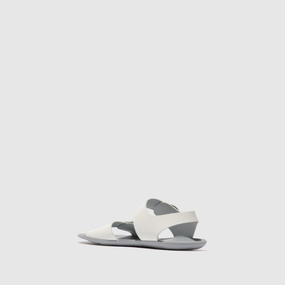 White Fly London Buckle Women's Sandals | USA64CPXD