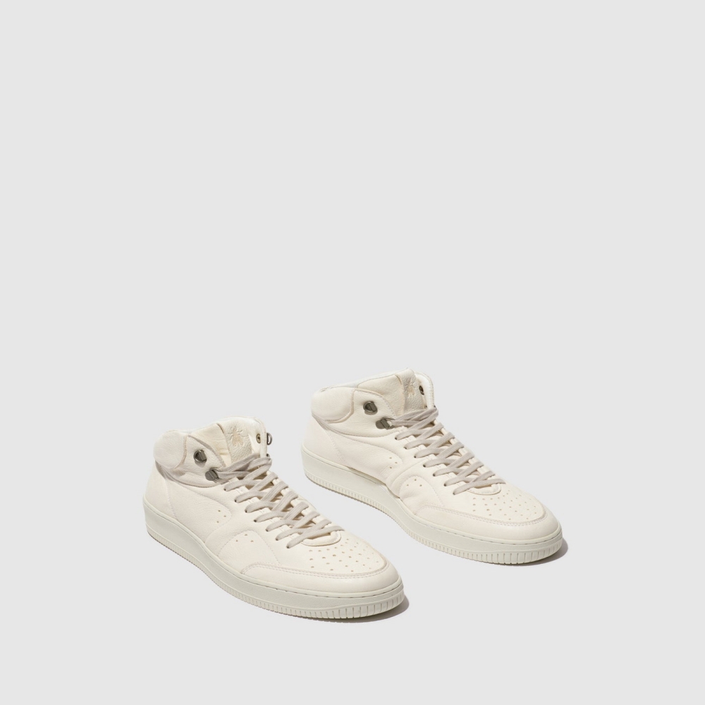 White Fly London Hi-Top Men's Trainers | USA54YAPJ