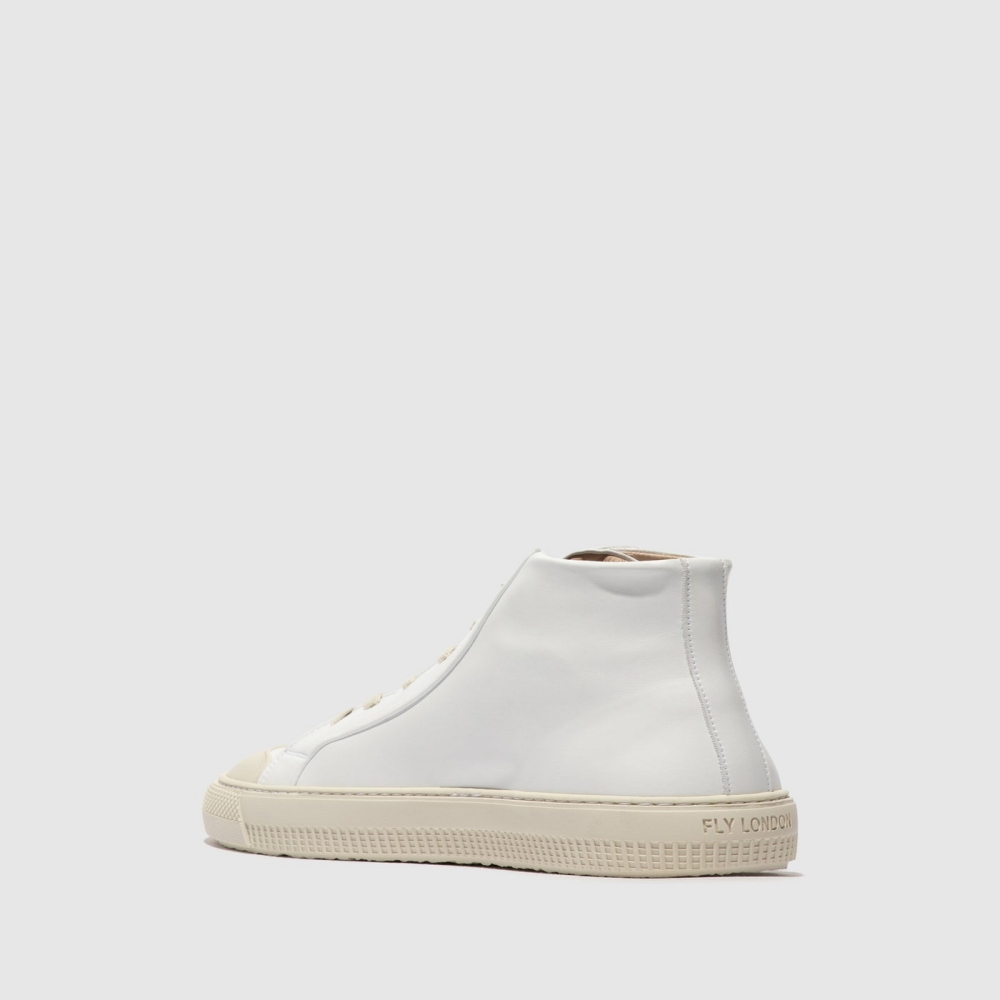 White Fly London Hi-Top Men's Trainers | USA60AMYI