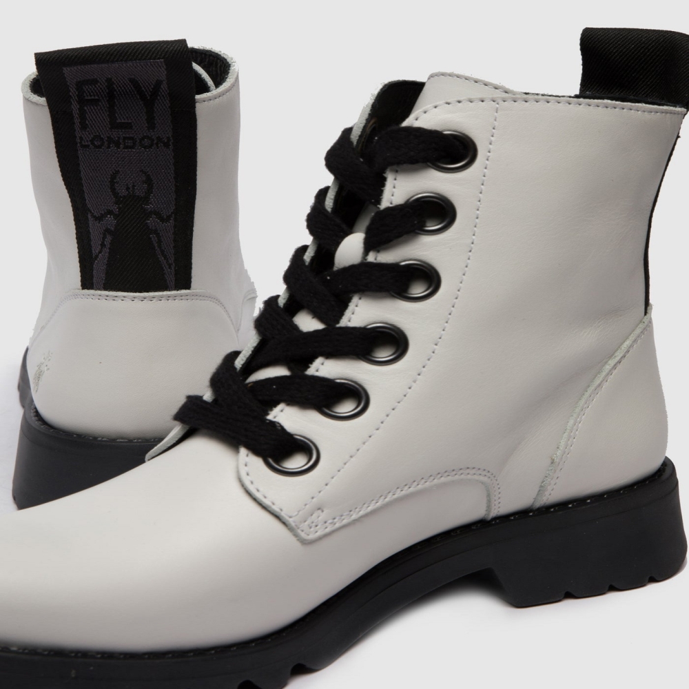 White Fly London Lace-up RUG Women's Ankle Boots | USA26TJRB