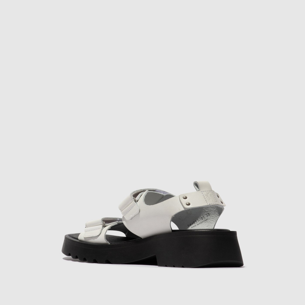 White Fly London Velcro Women's Sandals | USA43ZIYW