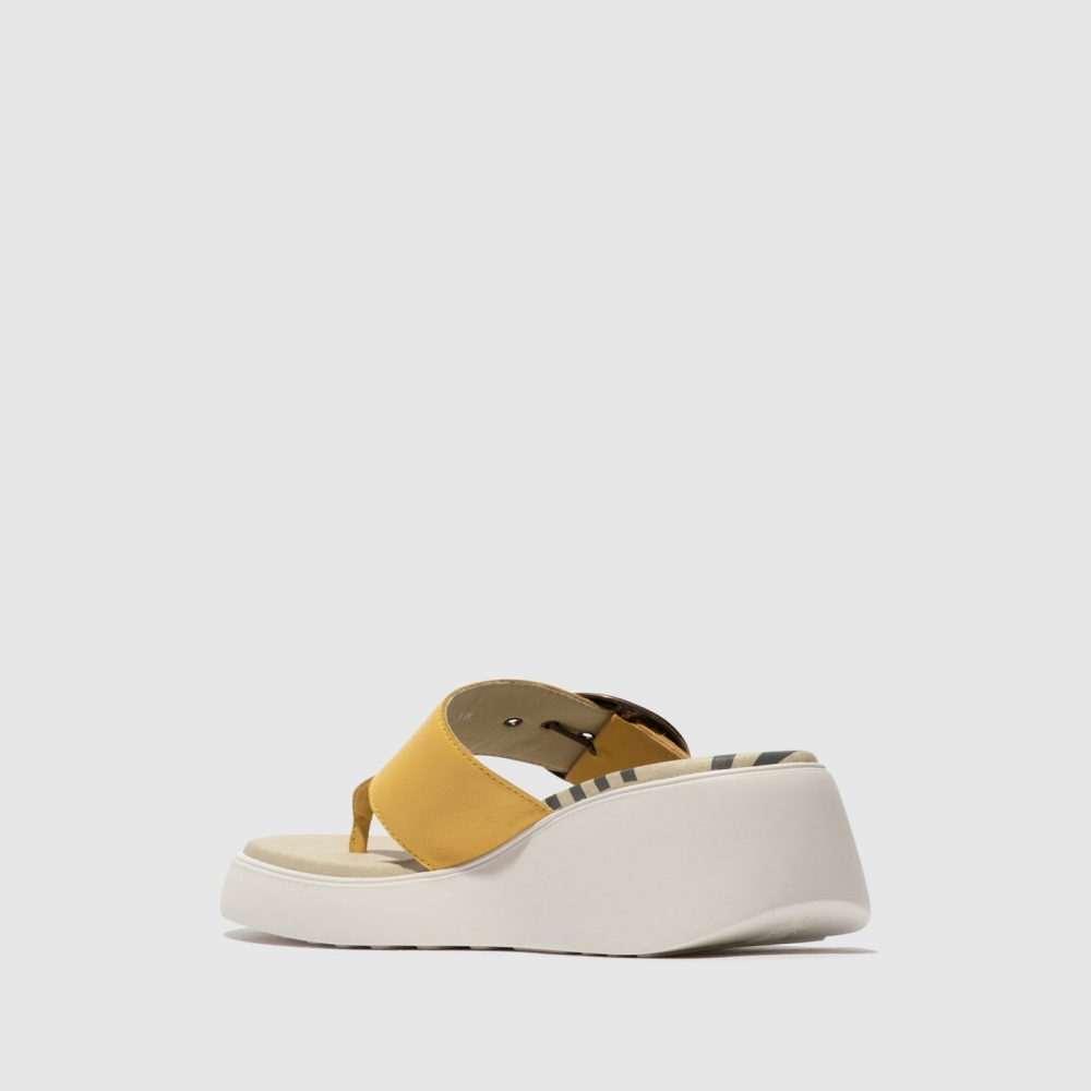 Yellow Fly London Buckle Women's Mules | USA30MJRL