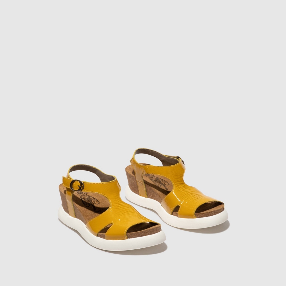 Yellow Fly London Buckle Women's Sandals | USA28VABZ