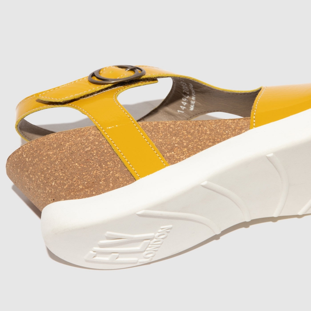 Yellow Fly London Buckle Women's Sandals | USA28VABZ