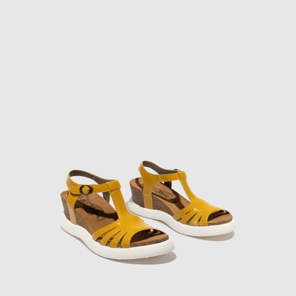 Yellow Fly London T-Strap Women's Sandals | USA39BWXJ