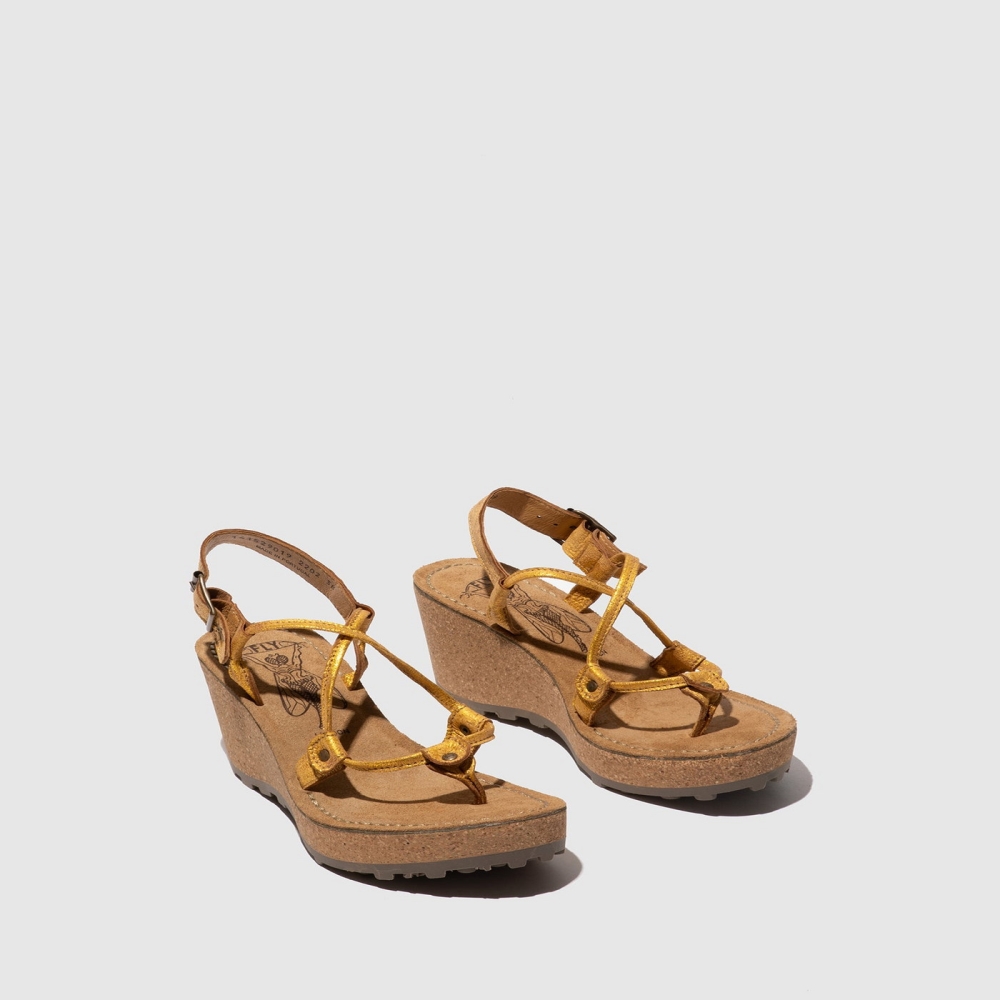 Yellow Fly London T-Strap Women's Sandals | USA93EZRV