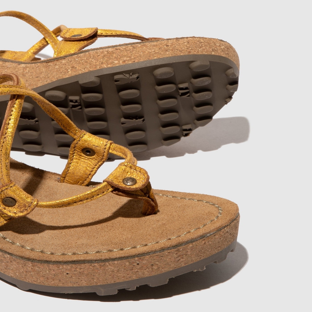 Yellow Fly London T-Strap Women's Sandals | USA93EZRV